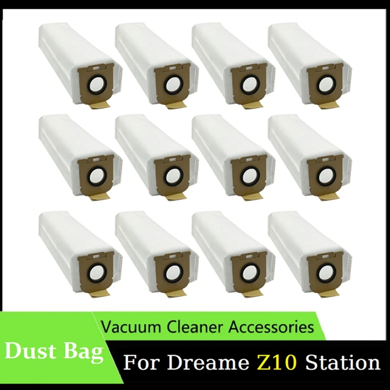 AC66 12 قطعة لمحطة Dreame Z10 جهاز آلي لتنظيف الأتربة كيس لجميع الغبار استبدال قطع الغيار غير المنسوجة كيس لجميع الغبار القمامة