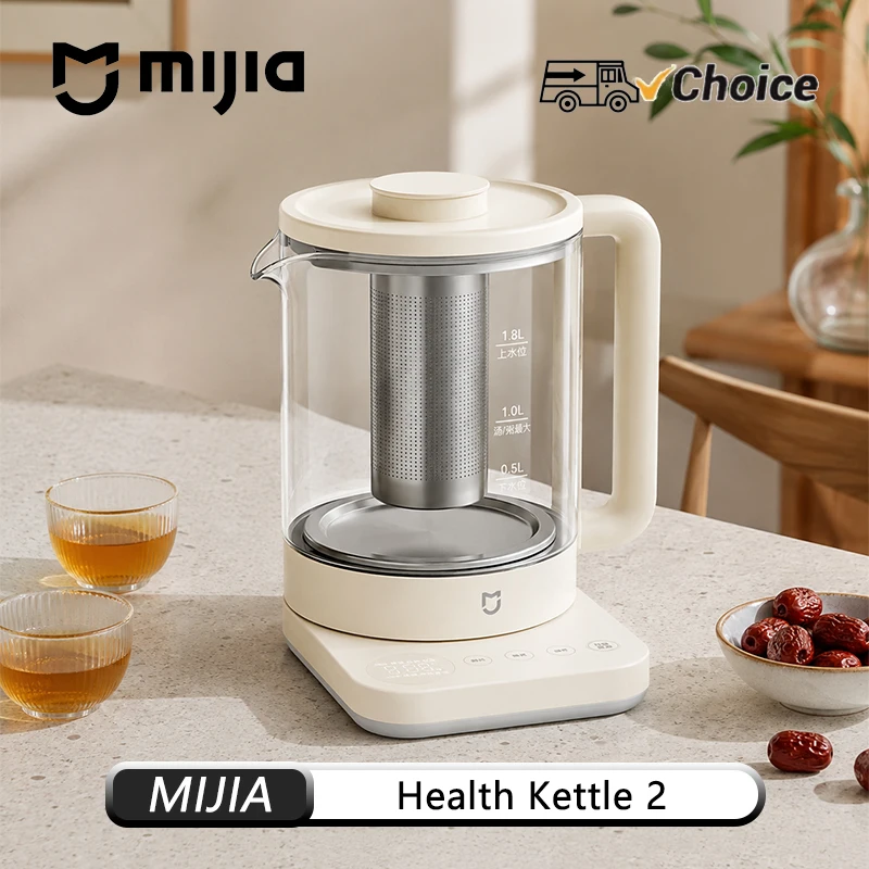 NEW MIJIA Health Kettle 2 1.5L 1200W Glass Electric Tea Pot 316L Tea Infuser Temperature Control 8 Modes Home Office Use 220V CN