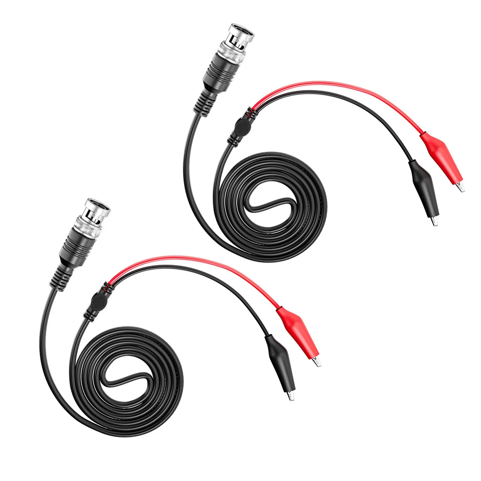 

BNC to Crocodile Clips Cable Set 120cm Test Leads for Oscilloscope Probes Featuring Soft Red and Black Branches
