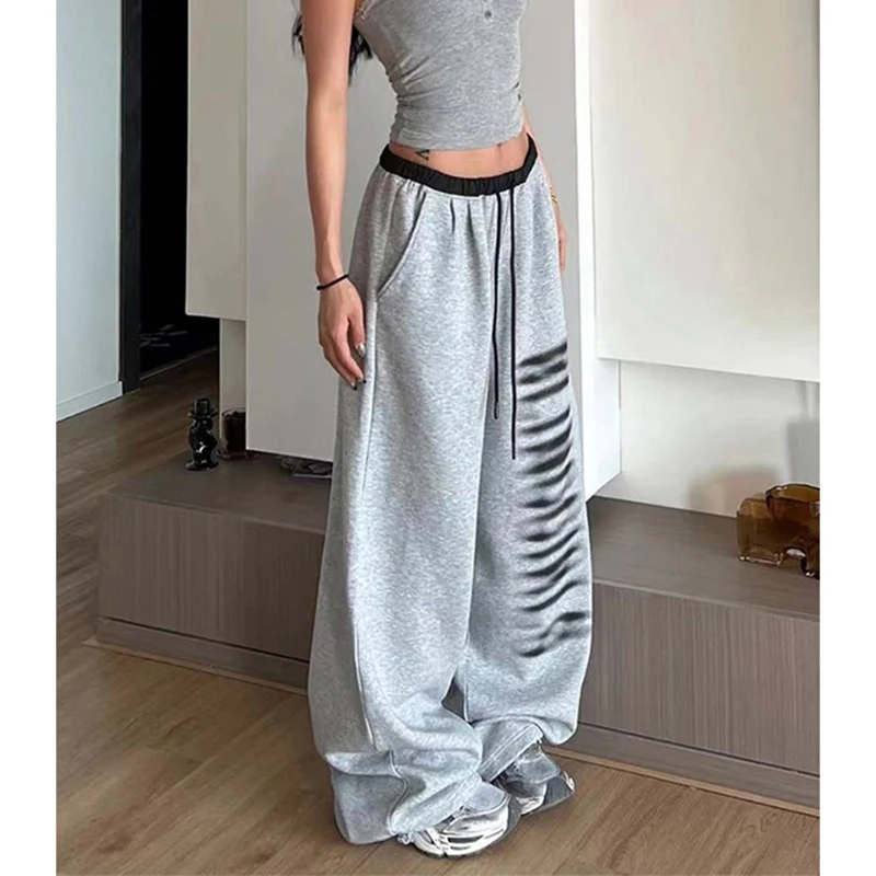 

MEXZT Y2K Oversized Sweatpants Women Harajuku Print Patchwork Joggers Streetwear Wide Leg Pants Korean High Waist Baggy Trousers