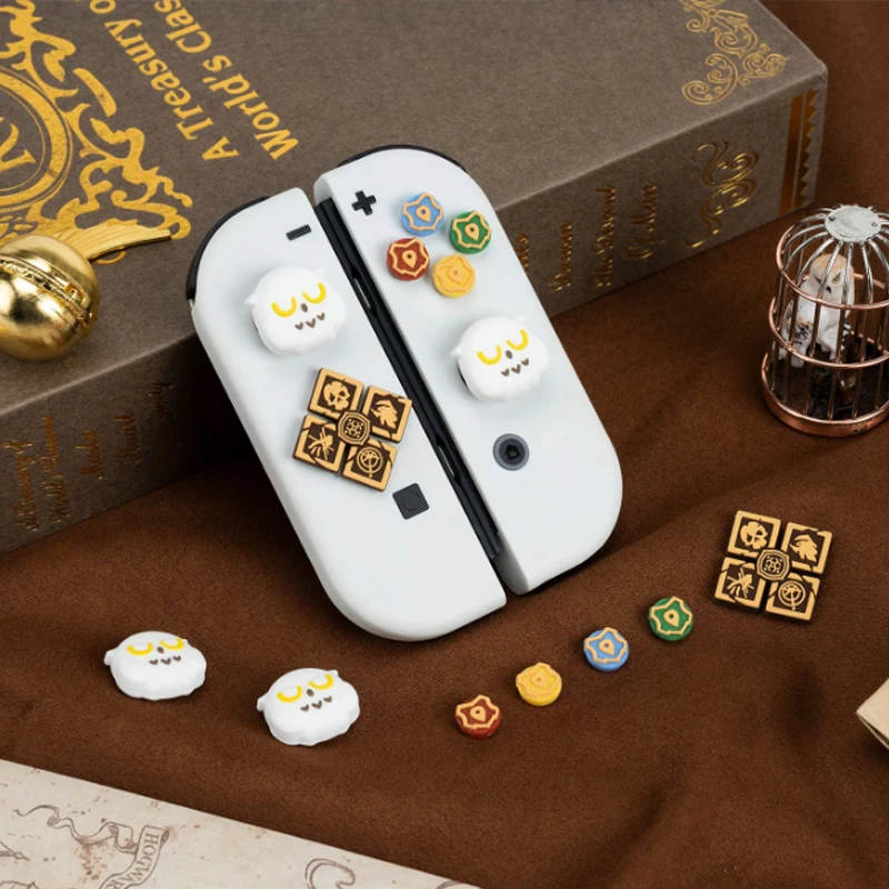 Magician Silicone Soft D-pad Cross Button ABXY Key Sticker Skin Case For Nintendo Switch Oled Joy-con Thumb Stick Grip Cap Cover