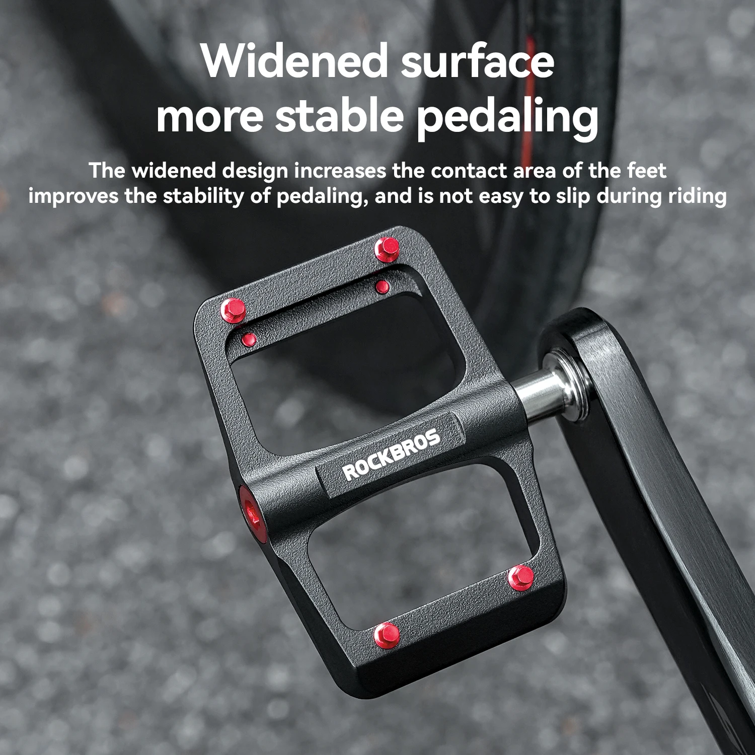 

ROCKBROS Bicycle Pedals Left/right Lightweight Pedal 3 Bearings Road Bike Pedal Widened Magnesium Alloy Pedal Ultralight 171G