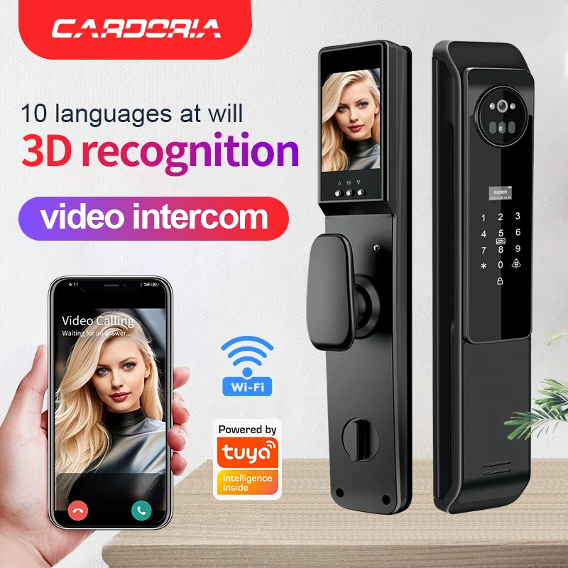 Home Security 3D Face Recognition App Wifi Cerraduras Inteligentes Smart Digital Electronic Fingerprint Door Lock with Camera