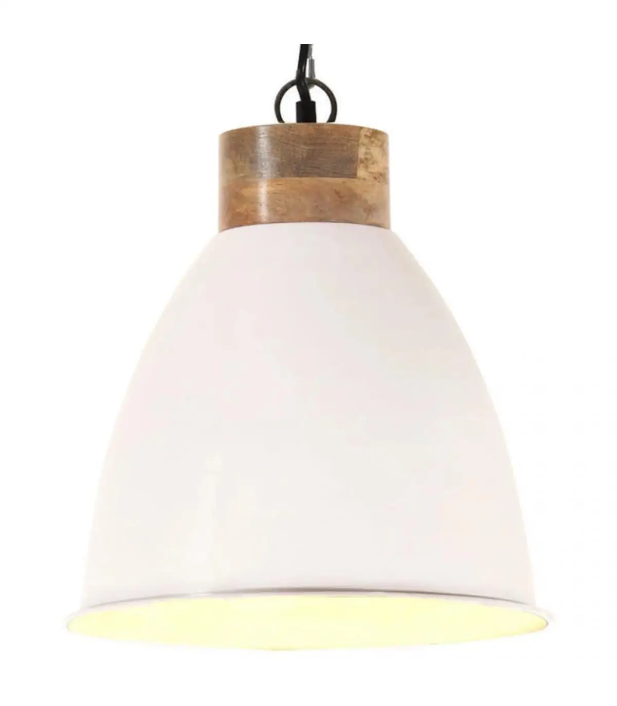 Industrial pendant lamp lamp white iron and wood 35 cm E27