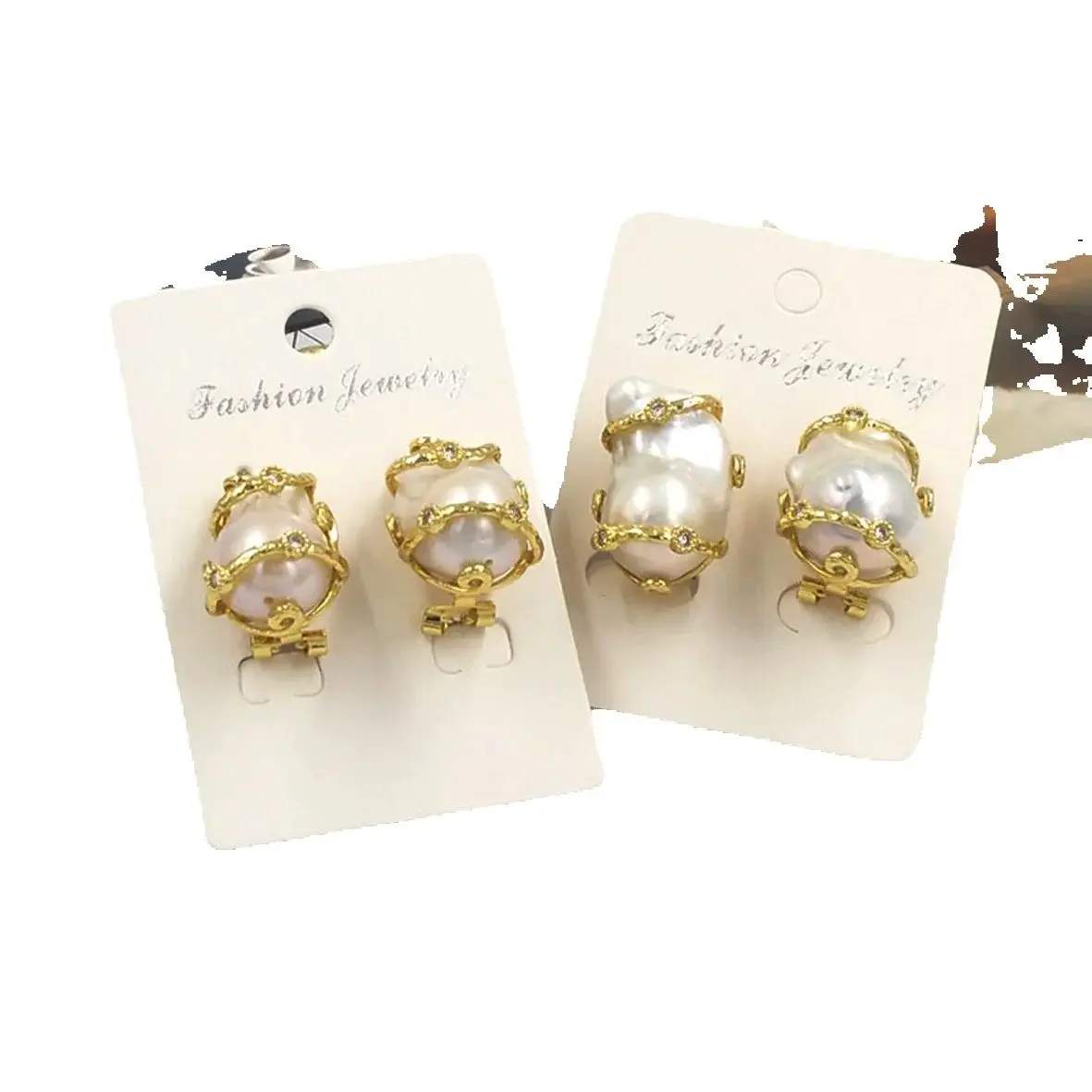 

WT-MPE149 Exquisite Noble Natural Irregular Baroque Pearl And Zircon Paved Earring For Women Party Evening Jewelry Accessories