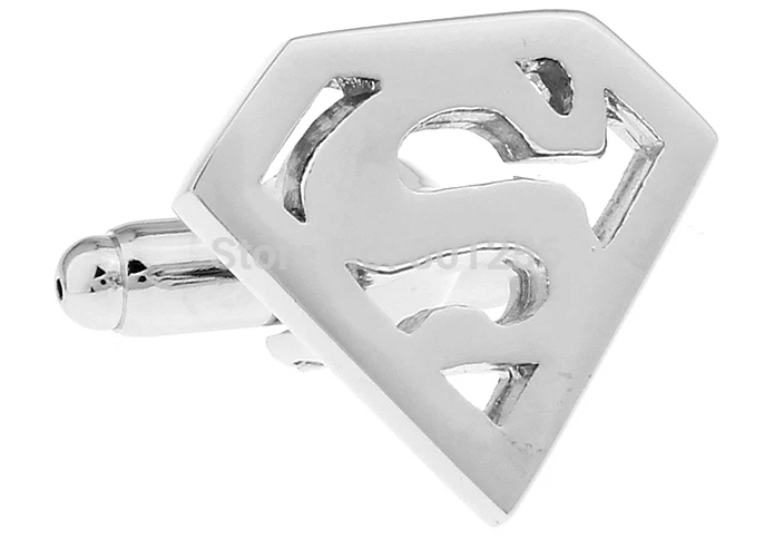 Men\'s Fashion Cufflinks Silver Color Novelty Comic Cartoon Film Superheroes Design Cufflinks Wholesale & Retail