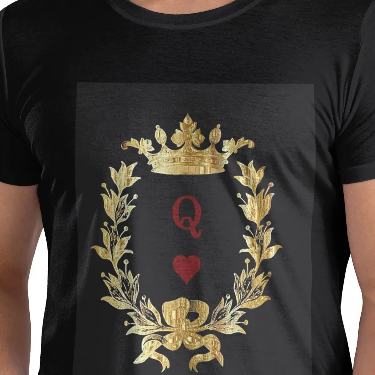 

Футболка Queen Of Hearts из 100% хлопка, мужские футболки большого размера, мужские футболки с круглым вырезом и коротким рукавом, S-6XL