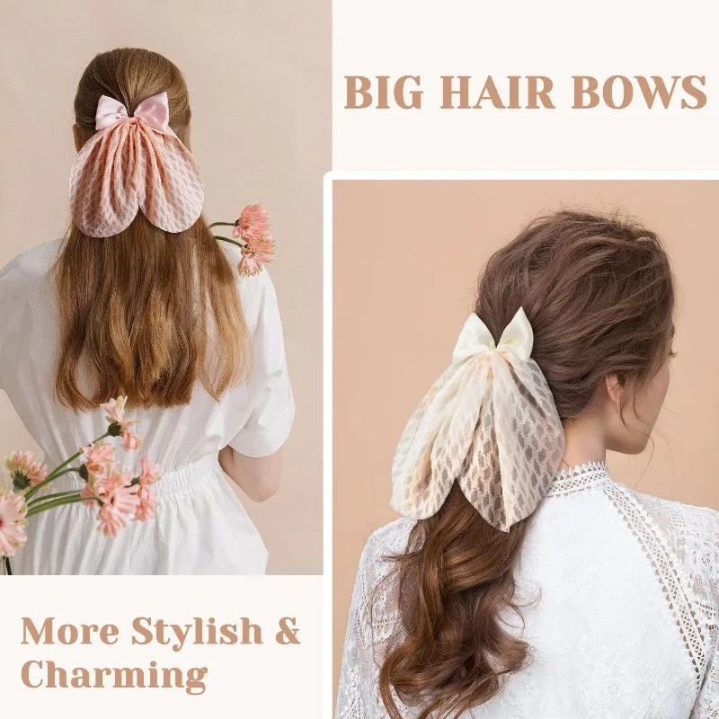 

1pcs Sheer Tulle Bow Hair Clips Women Adorable Oversized Design Trendy Accessory Stylish Headwear Girls Daily & Updo Hairstyles