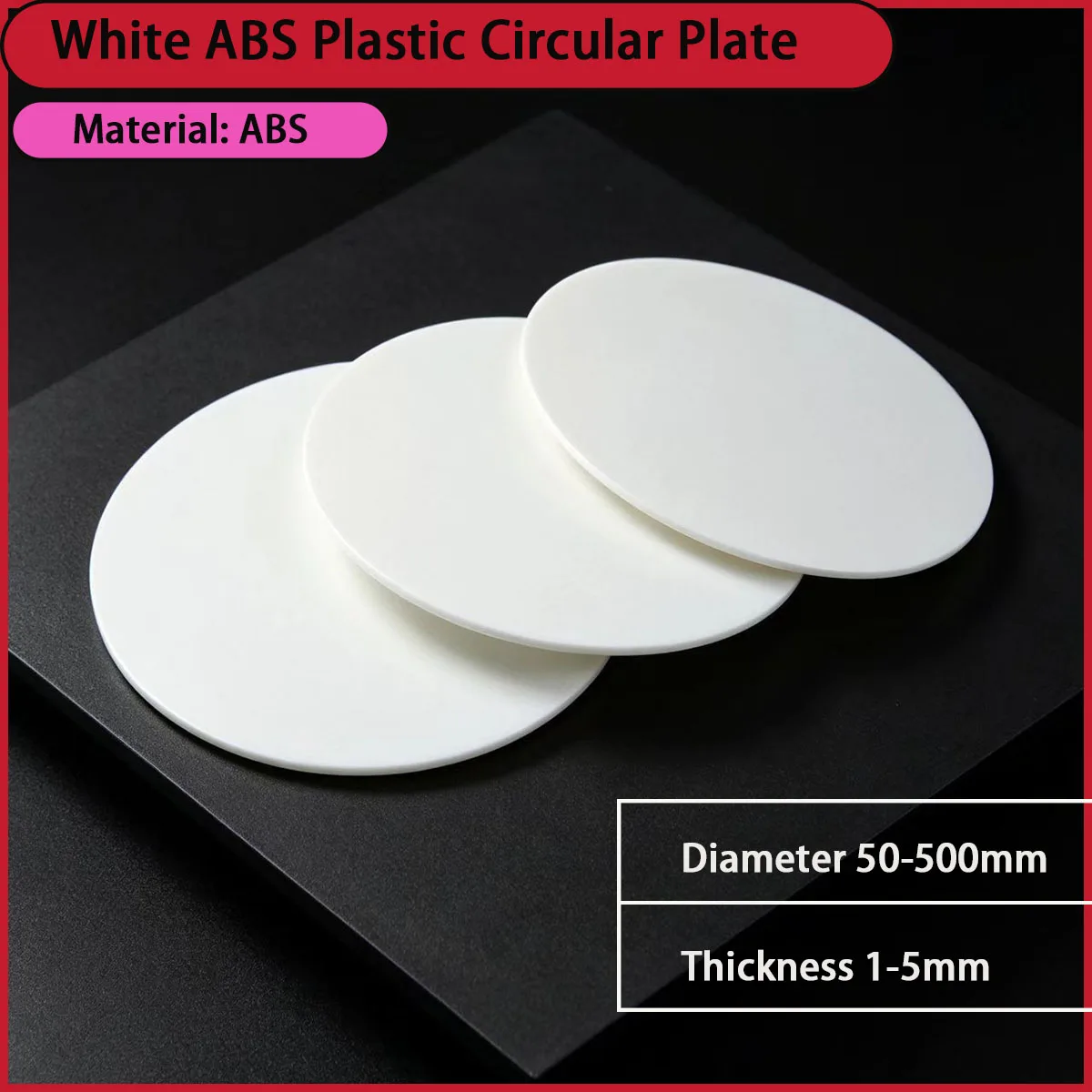 1-5mm Thick White ABS Plastic Circular Plate Used for Electronic Accessories, Medical Pads, Daily Accessories, Etc