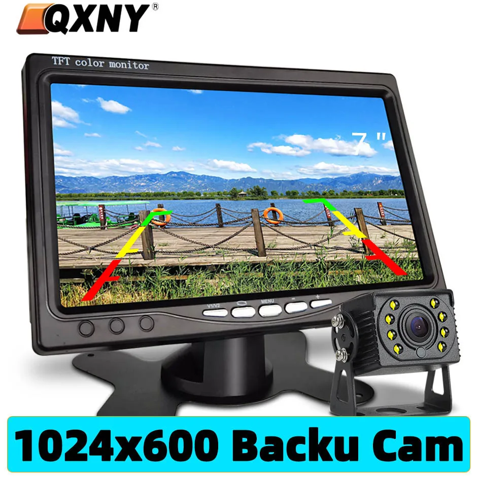 

Vehicle LED Backup Reverse Camera 4 pin Car 7" LCD Color Rear View Monitor for Bus Truck RV Trailer Pickups Lorry Van