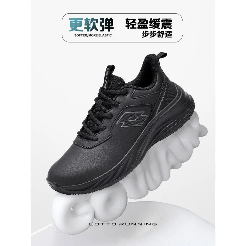 LOTTO Winter Warm Men's Sneakers Waterproof Leather Casual Shoes Velvet Warm Soft Bottom Wear Resistant Women's Running Shoes