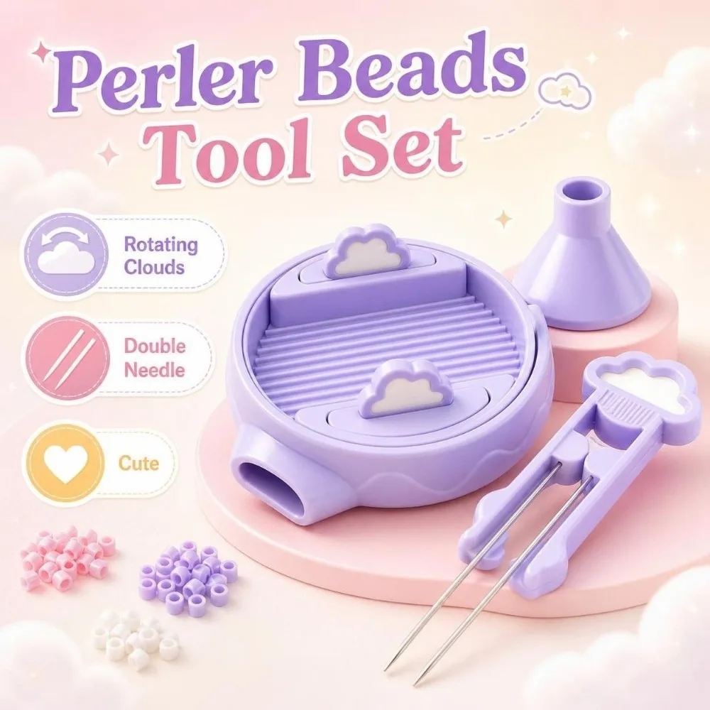 Rotating Clouds Fuse Beads Tools Creative Double Needle Pen Perler Beads Sorting Tray Kit Smooth Funnel Hama Beads Accessories