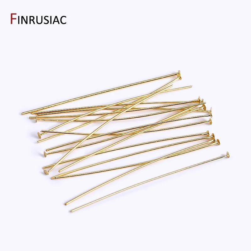Wholesale 18k Gold/Silver Plated Brass Ball Pins/Eye Pins/Flat Head Pins For Women DIY Pins Jewelry Making Accessories Supplies