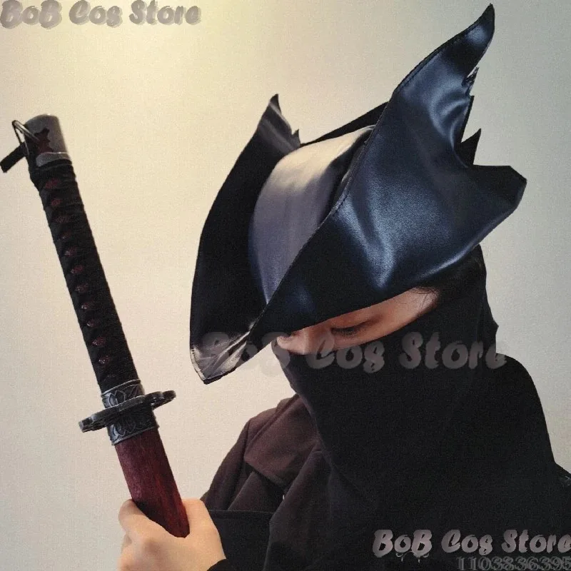 

25COSДетская шляпа охотника, источник крови, косплей, периферийная опора из искусственной кожи, черное кольцо души, шляпа убийцы ниндзя, мужская и женская шляпа на Хэллоуин, Custo