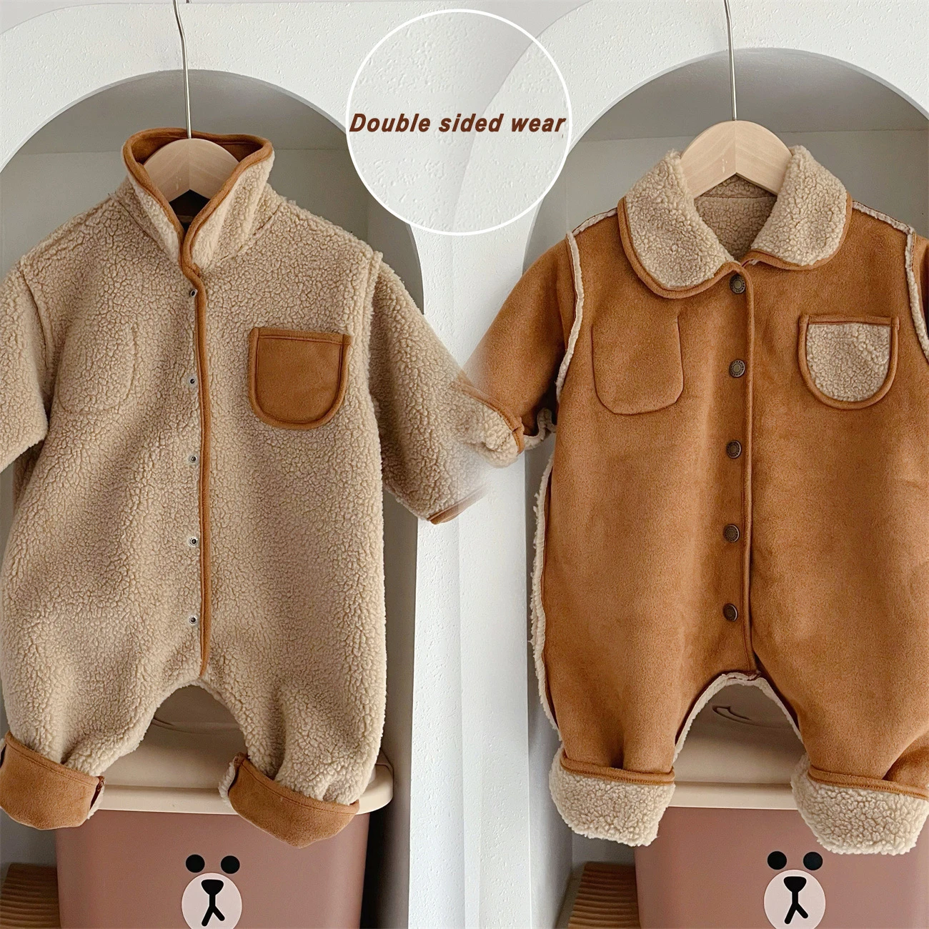 2025-autumn-winter-baby-double-sided-wear-romper-infant-boys-girls-lapel-lamb-wool-thicken-warm-jumpsuit-newborn-outdoor-onesies