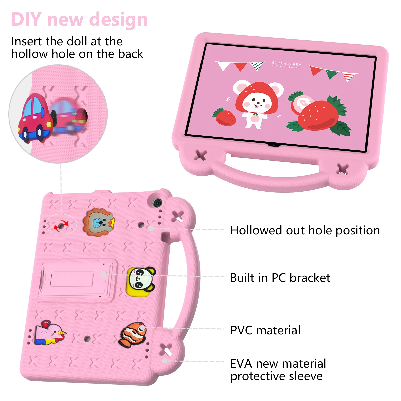 Full Body Protection Case for Walmart ONN 10.1 inch 4th Gen 4 2024  Kids Safe EVA Bear Handheld Shockproof Tablet Cover 10.1