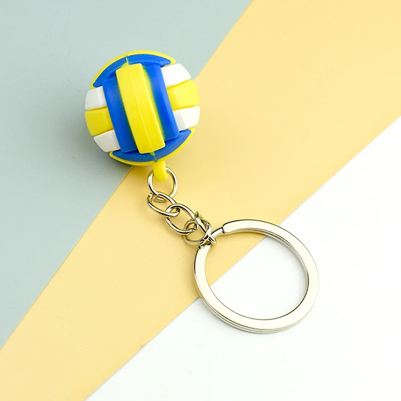 Sport Souvenir Volleyball Football Keychain Sports Games Gift Simulation Mini Stereoscopic Surrounding Fans Schoolbag Jewelry