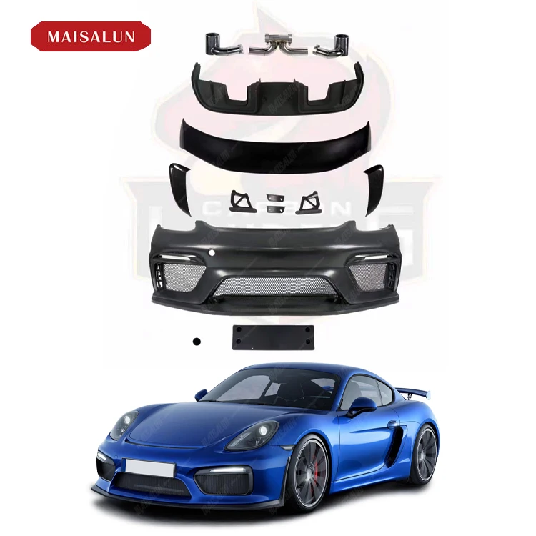 Conversion Kit for  718 Upgrade to GT4 Style Full Set Body Kit PP Material Front Bumpers Rear Diffuser Spoiler Exhaust