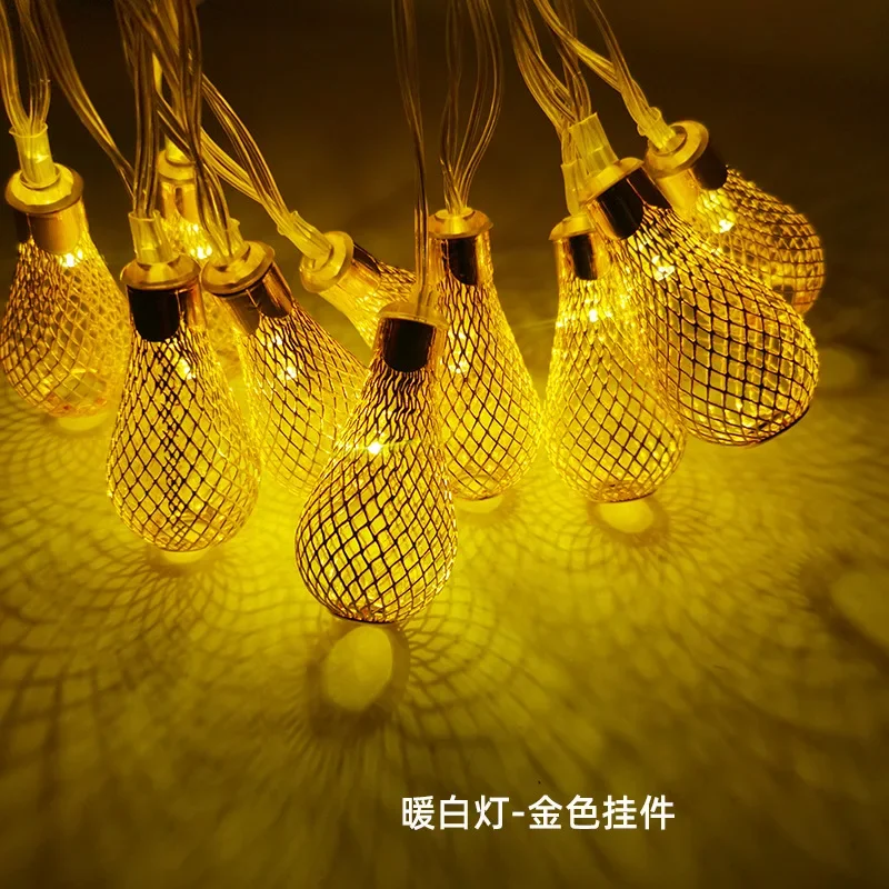 Mesh Hollow-out Water Drop Led Star Light StringDecoration luci romantiche Creative fai da te luci Decorative per la stanza di natale