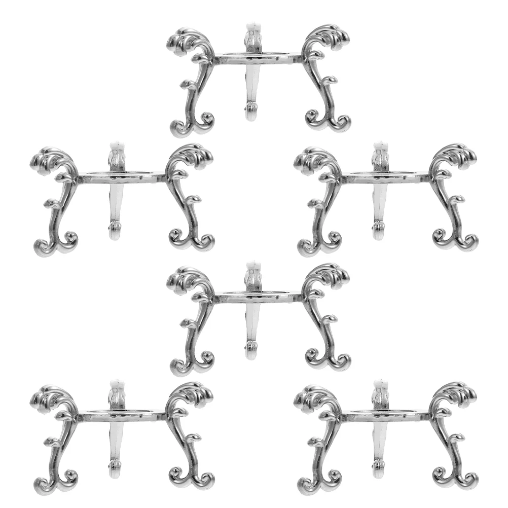 

6Pcs Crystal Ball Holder Metal Sphere Stand Display Base Silver Desktop Office Home Ornament Stand Metal