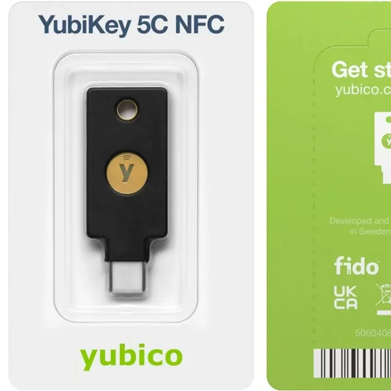 Ключ безопасности Yubikey 5C NFC 5NFC USB-C,WebAuthn, FIDO2 CTAP1, FIDO2 CTAP2, универсальный 2-й фактор (U2F)