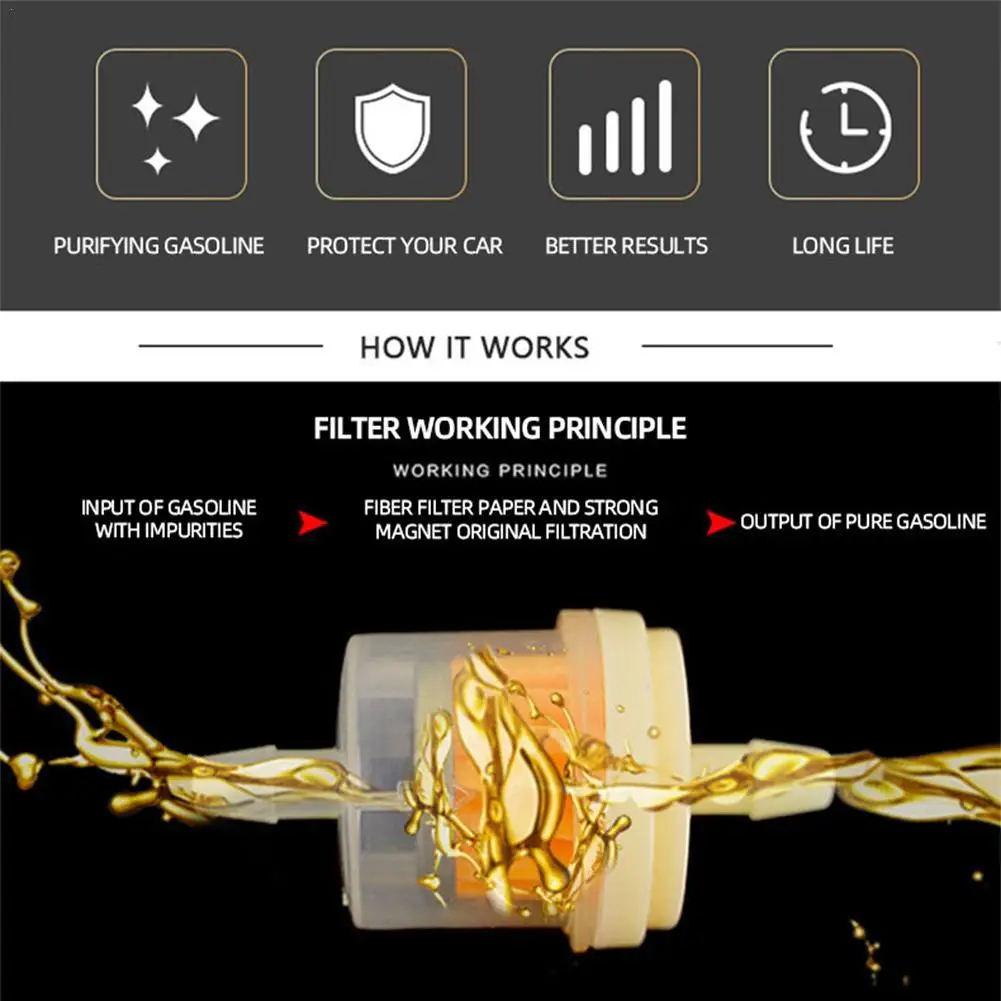 

2/5Pcs Motorcycle Oil Filter Inline Gas Fuel Filter Petrol Filters Tool For Scooter Motorcycle Moped Scooter Dirt Bike ATV