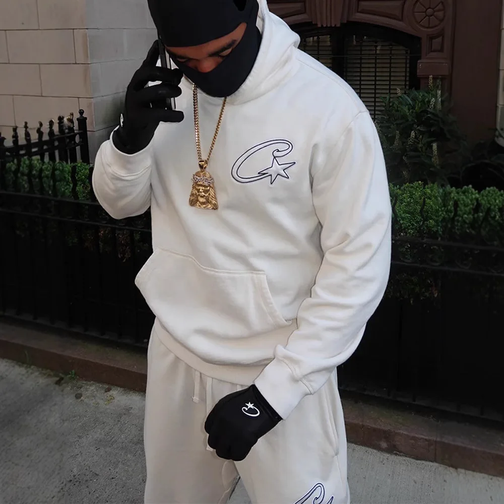 

American Hip Hop Printed Hoodie Set Couple Sle Street Sports Pants Casual Sweatpants Cross Border Long Sve Long Pants Po...