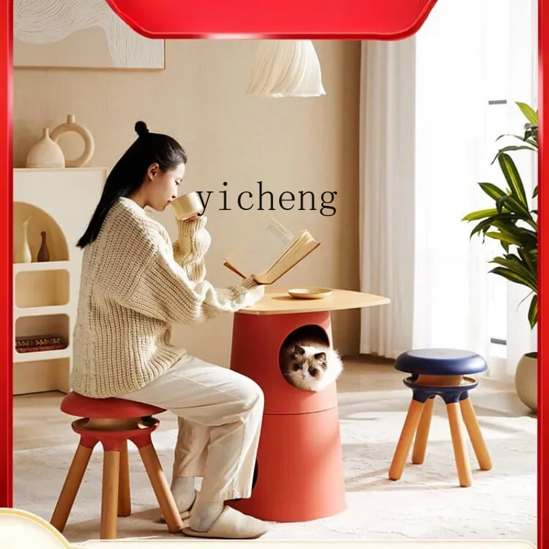 Cheese Table Pet Shared One-Piece Dining Table Cream Style Square round Dual-Use Pet