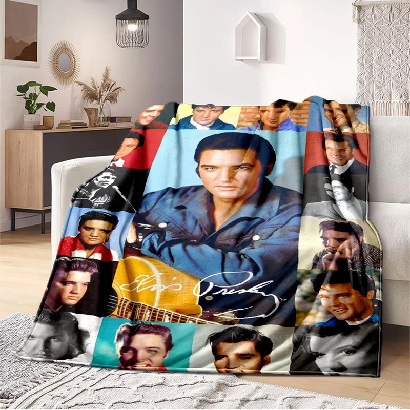 Fun custom rock star Elvis-Presleys blanket art DIY blanket four seasons home thin sofa cover office casual warm blanket.