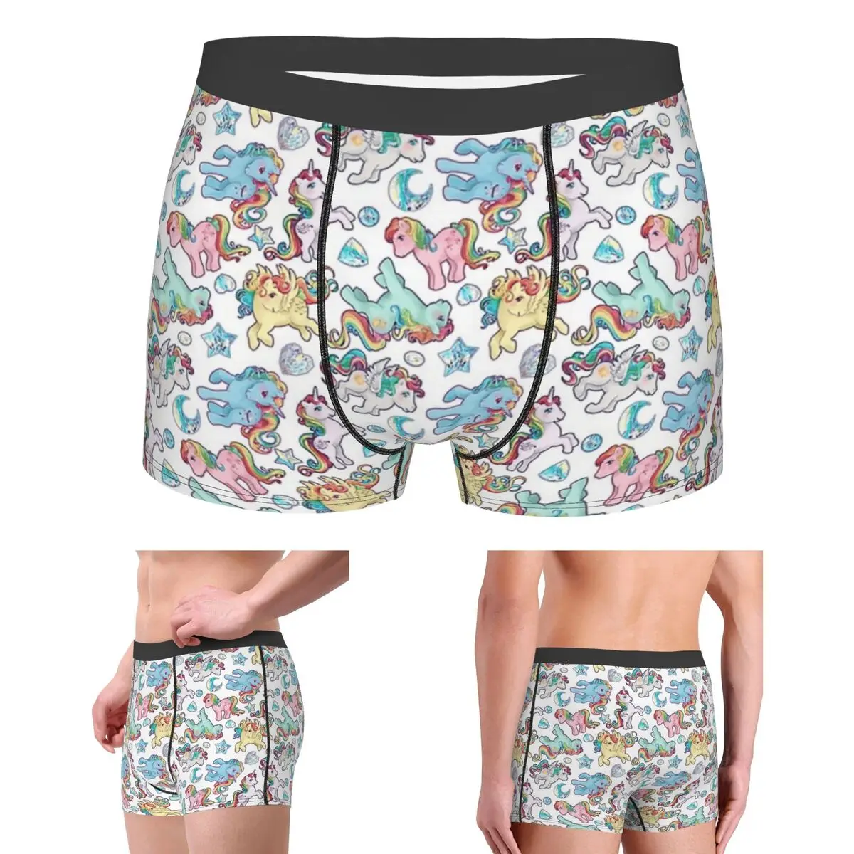 

Boxer Underpants Shorts Rainbow Ponys G1 Panties Men's Ventilate Underwear for Homme Man Boyfriend Gifts
