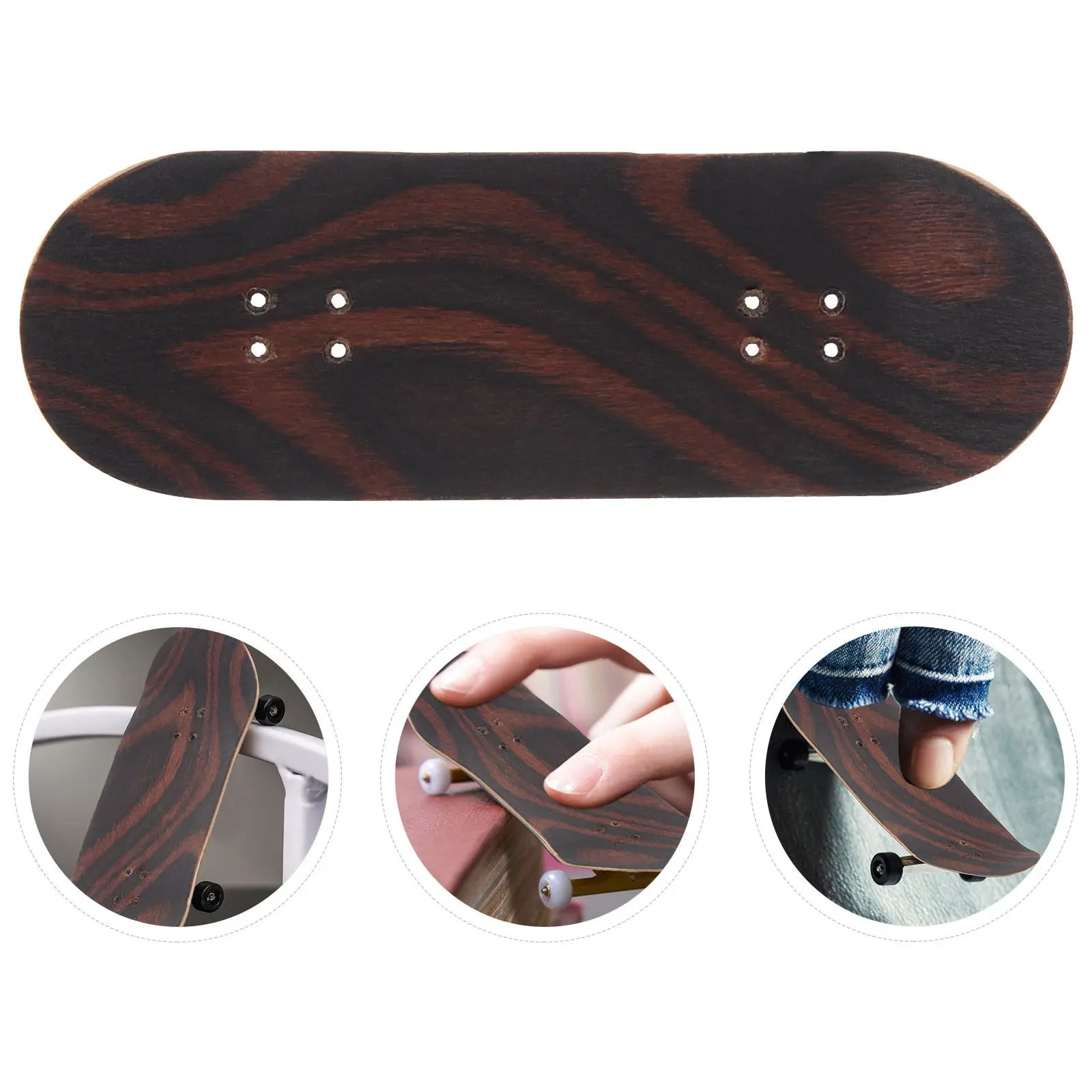 

Blank Wooden Fingerboard Deck 1 Piece Maple DIY Skateboard Replacement Pre-Drilled Holes Smooth Edges Control Easy Assembly