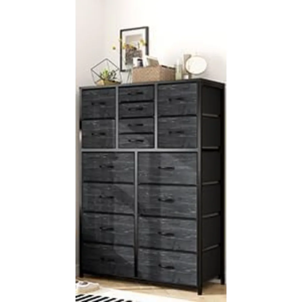 

Dresser for Bedroom with 16 Drawer Chests of Drawers Black Dresser with Deep Drawers for Closet Entryway Tall Dresser