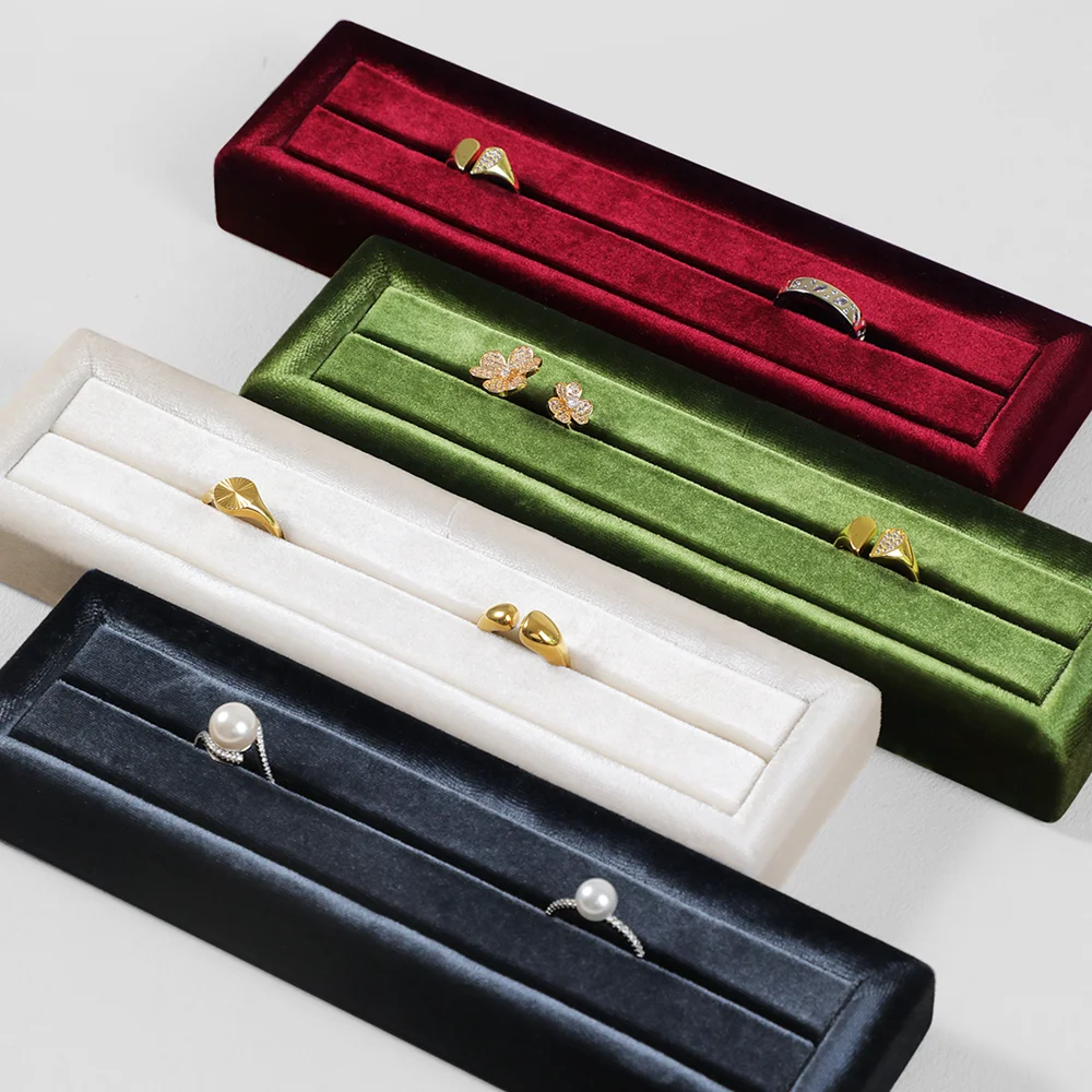 

Yinbeini Velvet Ring Display Stand Single Row Ring Storage Stand Jewelry Display Stand TB045