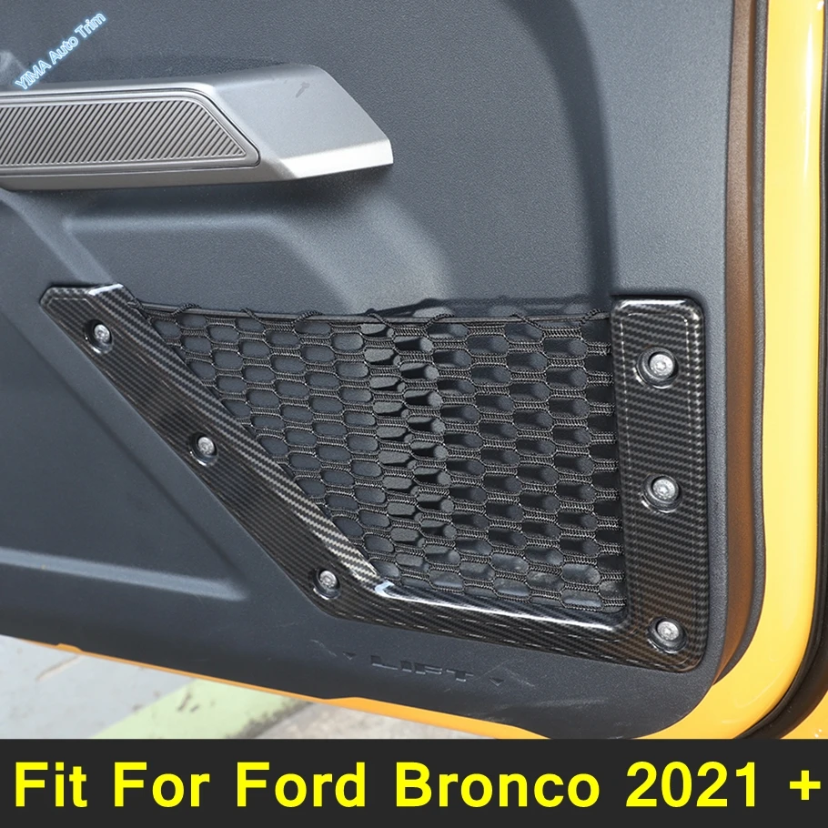 

Car Door Storage Net Frame Decoration Cover Trim 4PCS For Ford Bronco 2021 2022 Chrome / Carbon Fiber / Red / Yellow Accessories