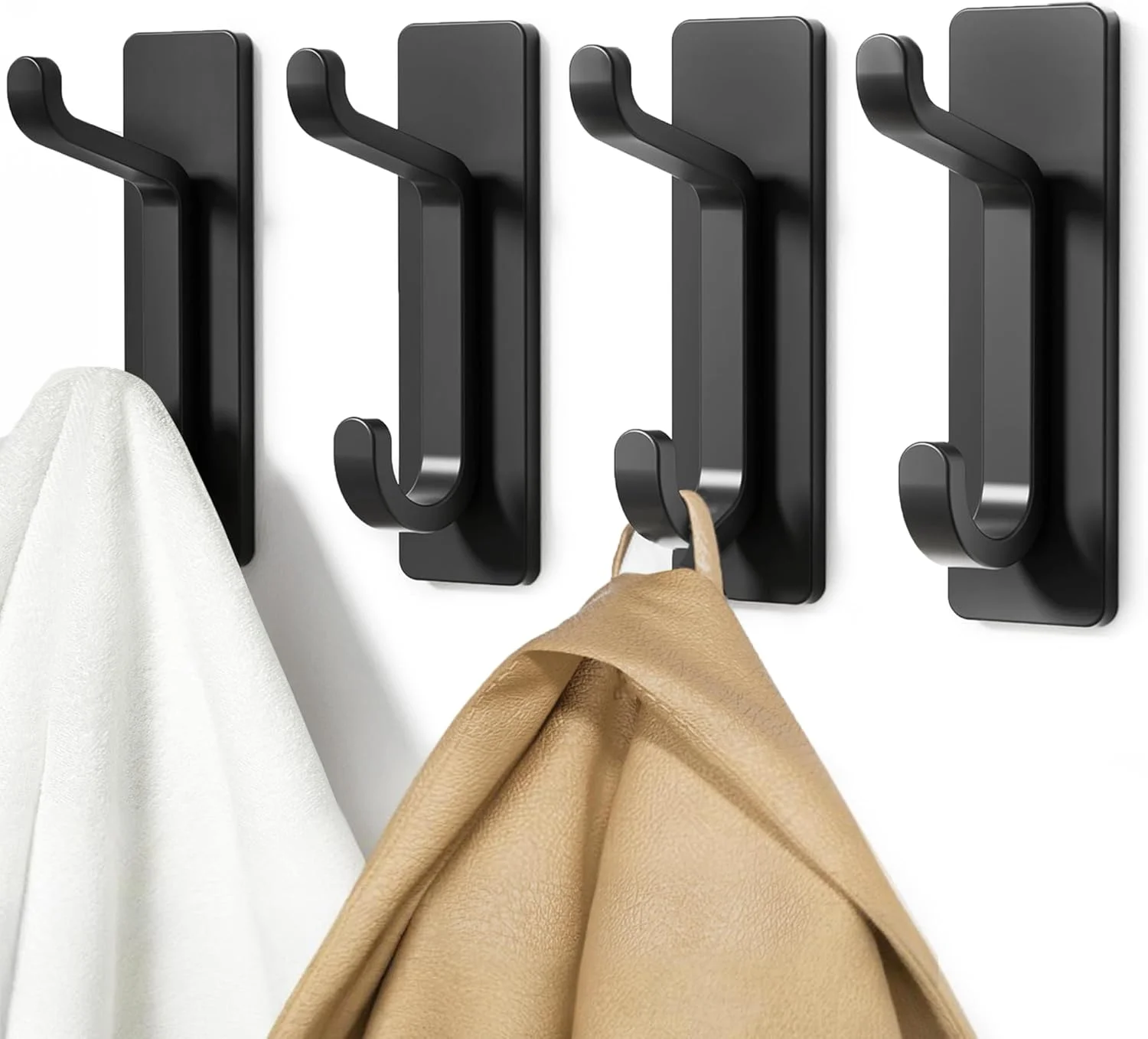 1/4 Stück Edelstahl-Badezimmerhaken, Selbstklebende Wandhaken, Handtuchhalter, Mehrzweck-Aufhängehaken für Bad und Küche