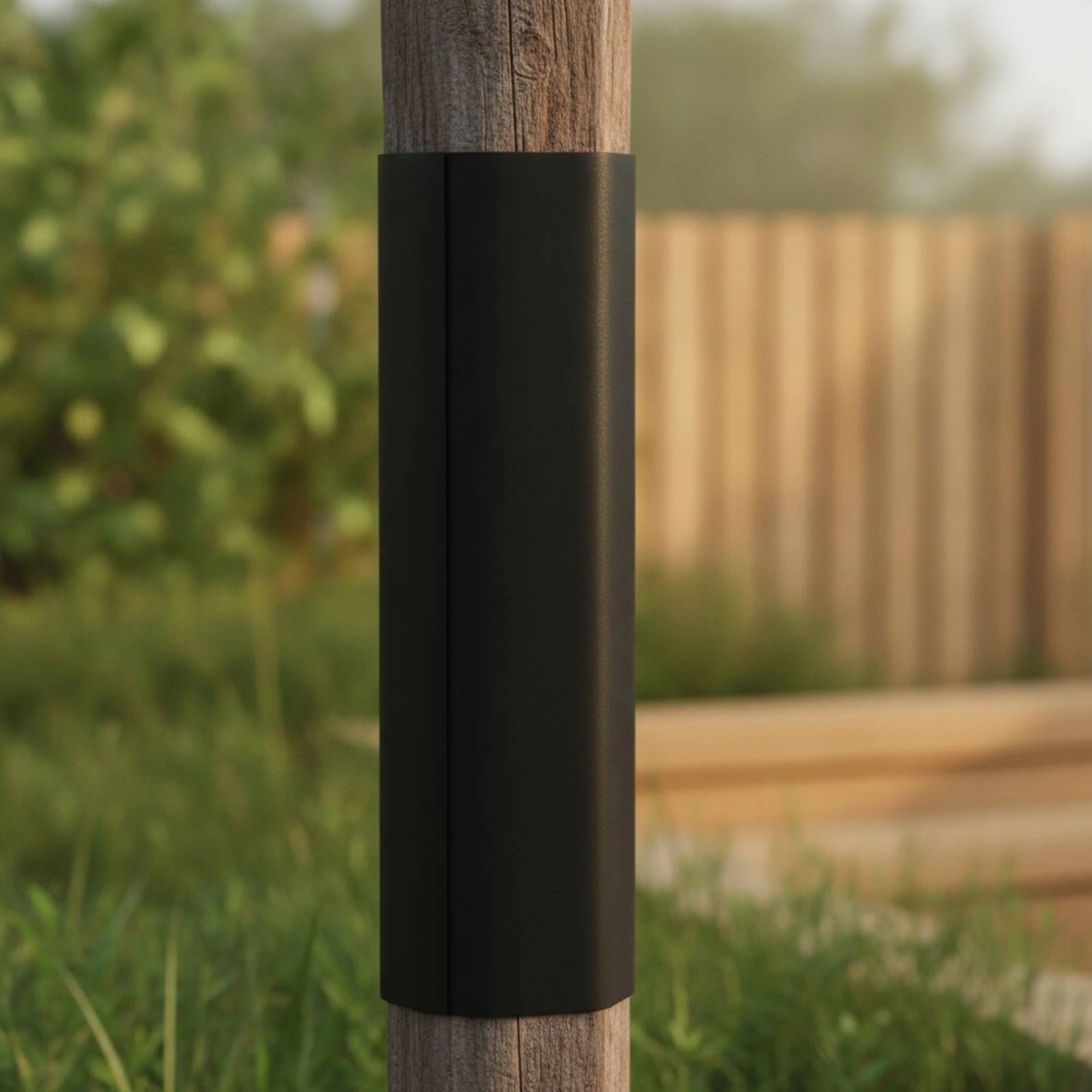 8 Pieces PVC Butyl Fence Post Protection Sheet Trimmable Wooden Fence Post Decay Protection Sheet Easy to Install Good Sealing
