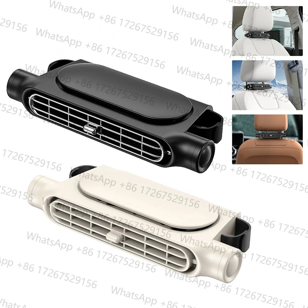 Portable Car Seat Fan With 3000mAh Battery, 3 Speed Adjustable Rear Headrest Cooling Fan For Vehicle Travel, USB-C Rechargeable