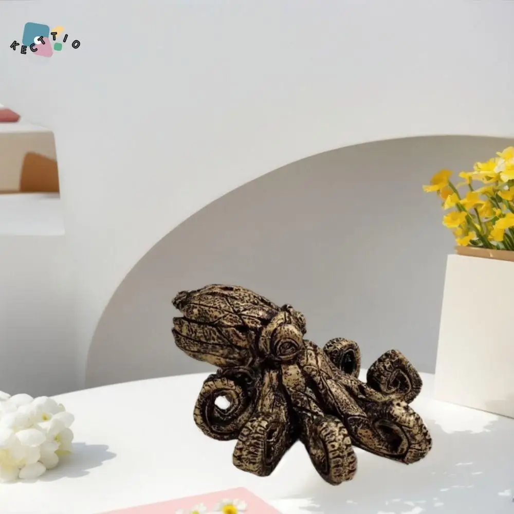 

Office Figurine Kawaii Ocean Octopus Figurine Cartoon Cute Resin Ornament Exquisite Mini Animal Sculpture Car