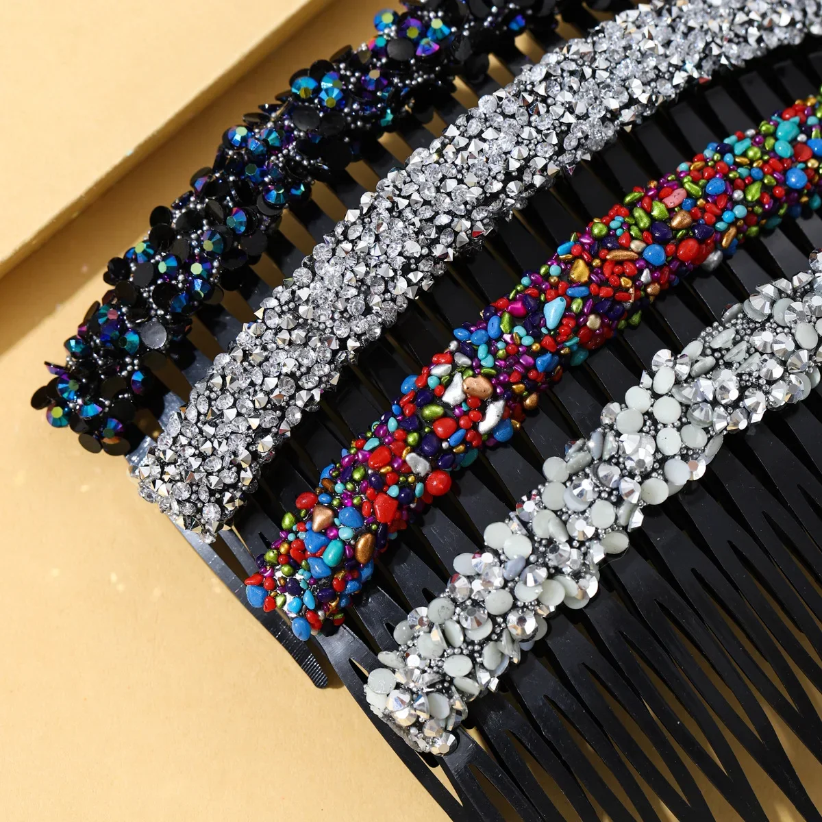 Glitter Shiny Crystal Comb Women Girls Broken Hairpin Bangs Side Inserted Comb Pressure Hair Pin Girls Hair Accessories Jewelry