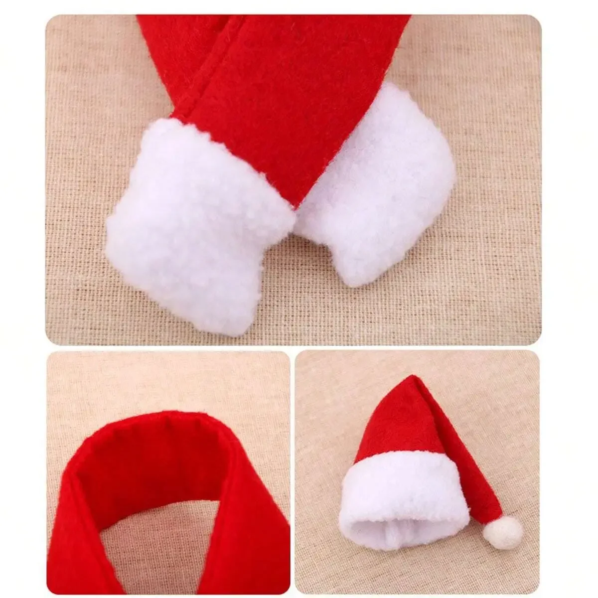 10pcs Christmas Creative Home Supplies, Non-woven Scarf Hat Wine Bottle Decoration Christmas Wine Bottle Cover Decoration