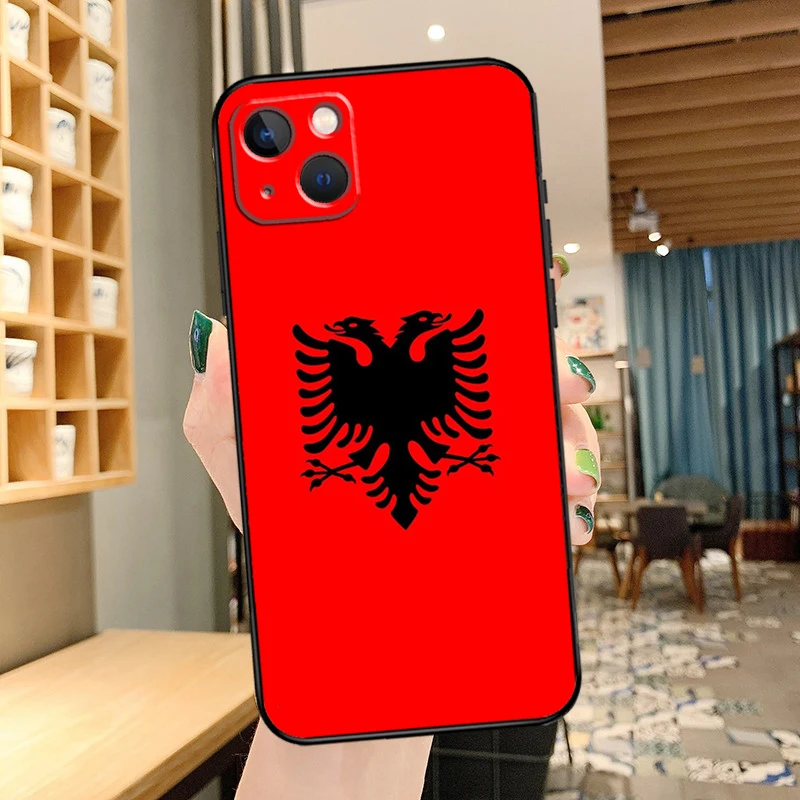 Albania Albanians Flag Phone Case For iPhone 11 12 13 14 15 16 Pro MAX 12 13 Mini X XR XS Max Plus Cover Coque