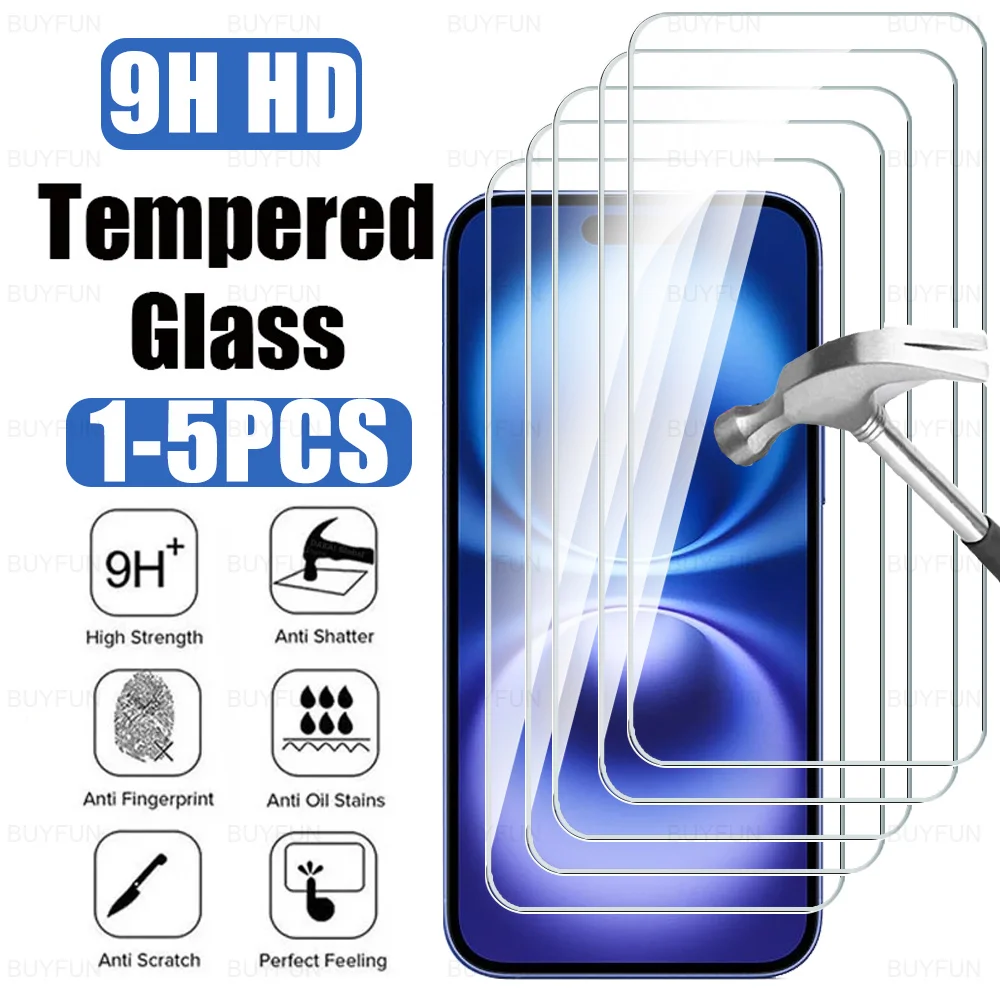 1-5Pcs Tempered Glass For iPhone 16 Case Screen Protector iPhone16 Plus iPhone16Pro 16 Pro Max iPhone16ProMax Protective Glass