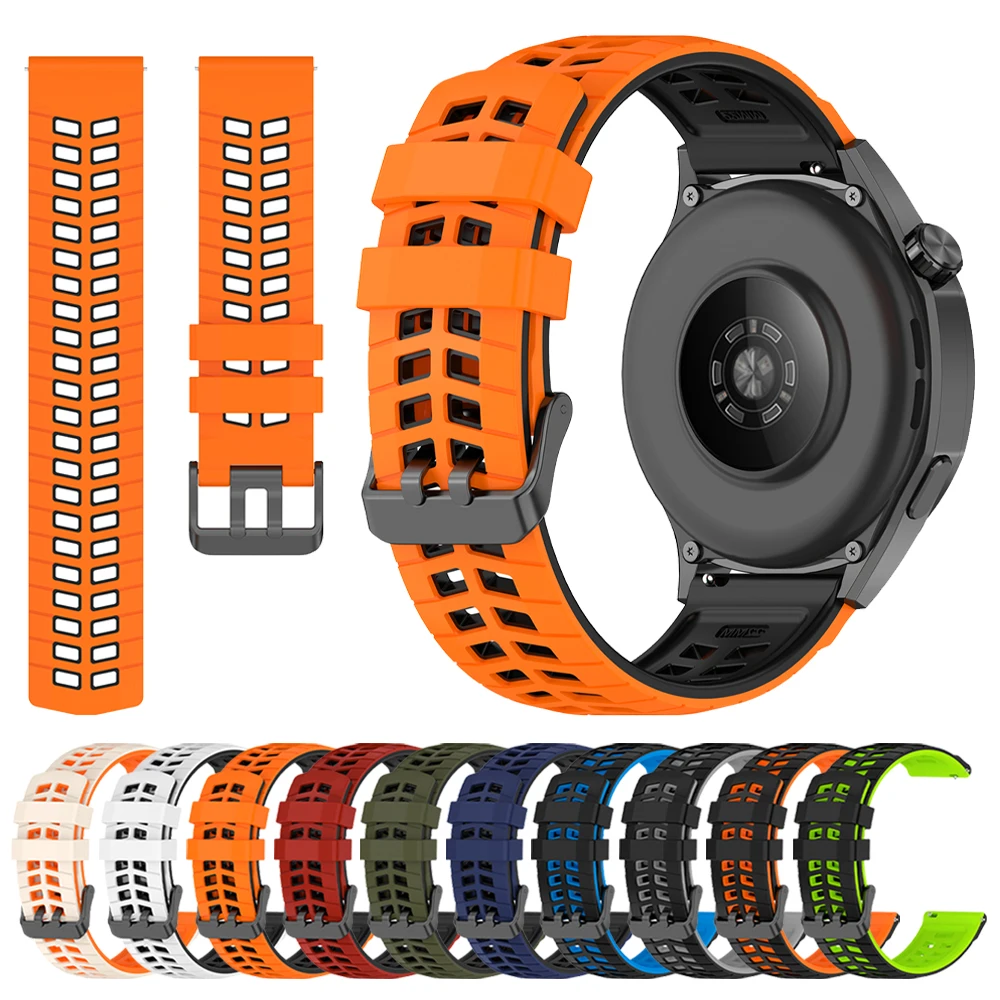 Correa deportiva transpirable de silicona de 22mm para Huawei Watch 5/4/3 GT Runner 2 GT6 Pro GT5 4 3 SE 46mm, pulsera de repuesto para Honor GS 3