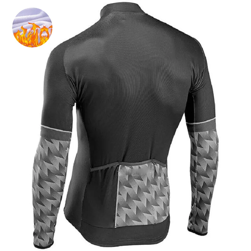 Highway bike fleece long sleeved cycling suit, outdoor road bike warm shoulder strap and pants