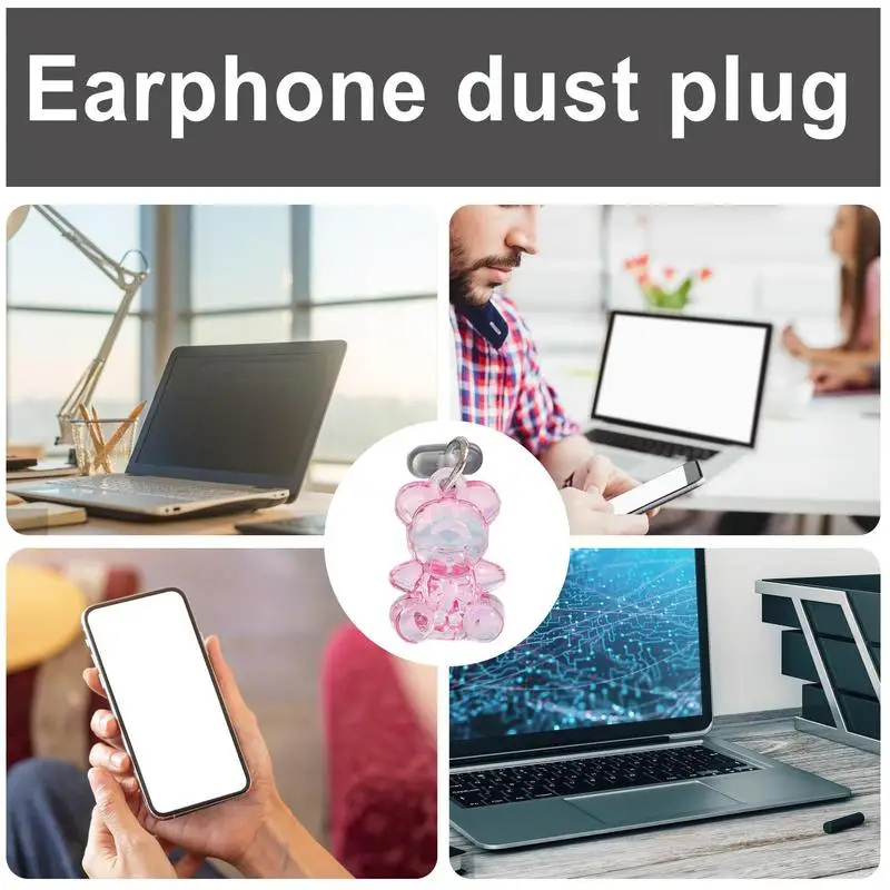 Urso bonito tipo C carregamento tampa do porto, poeira plug, acrílico portátil, telefone pingente, pequeno encantomóvel