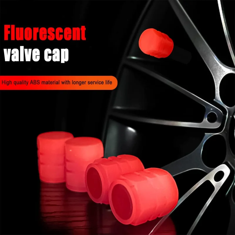 10Pcs Luminous Valve Caps Fluorescent Night Glowing Decor Car Motorcycle Bicycle Wheel Hub Valve Stem Cap Styling Car Accessorie