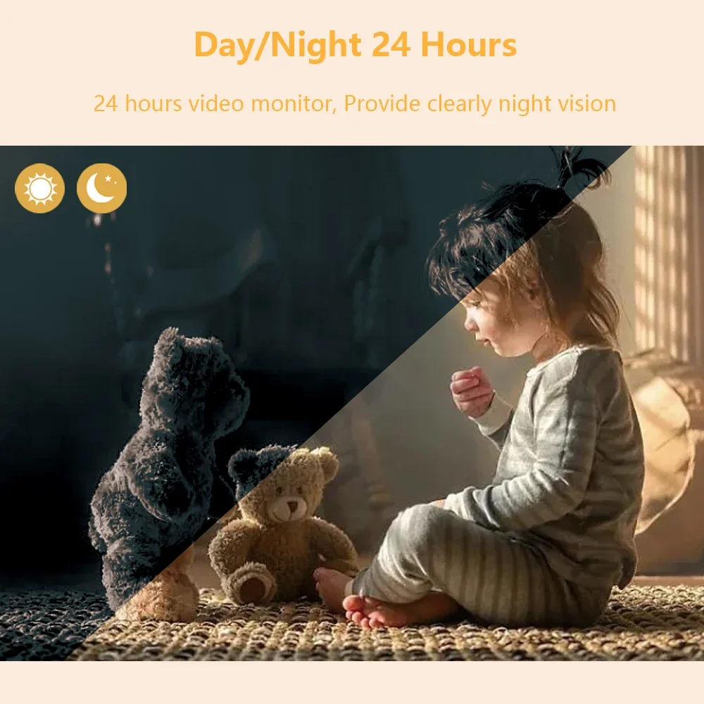 VB601 Electronic Baby Monitor with Camera Video 2 inch LCD Newborn Baby Stuff Baby Camera Temperature Babyphone 2 Ways Audio view 6
