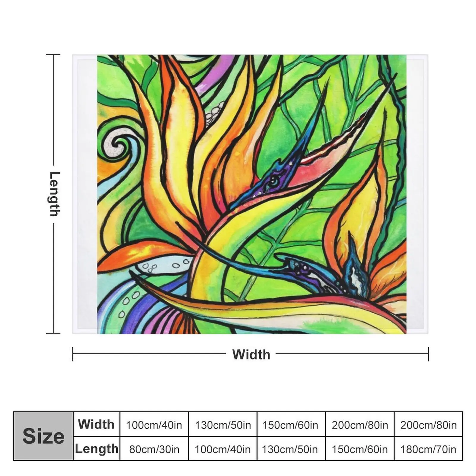 Bird of Paradise Flower, Tropical Strelitzia Throw Blanket manga Camping Blankets