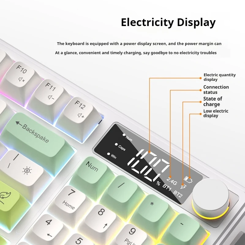 Wireless Bluetooth Keyboard With Cool Lighting And 94 Key Configuration Suitable For Business And Office Electronic Game Players