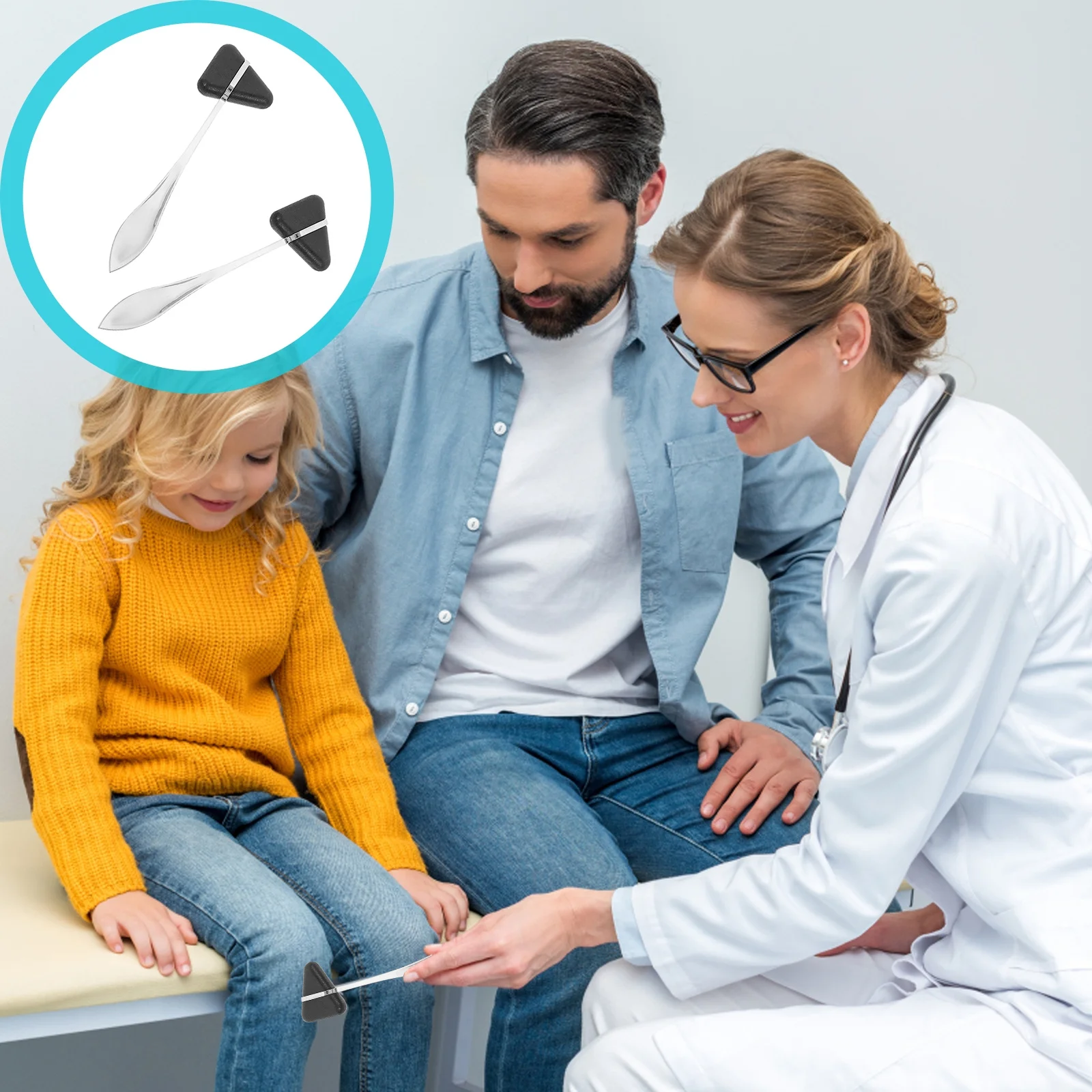 2 個の反射ハンマーキット三角形の亜鉛合金診断ツール神経学的検査クリニック学生トレーニング教育用